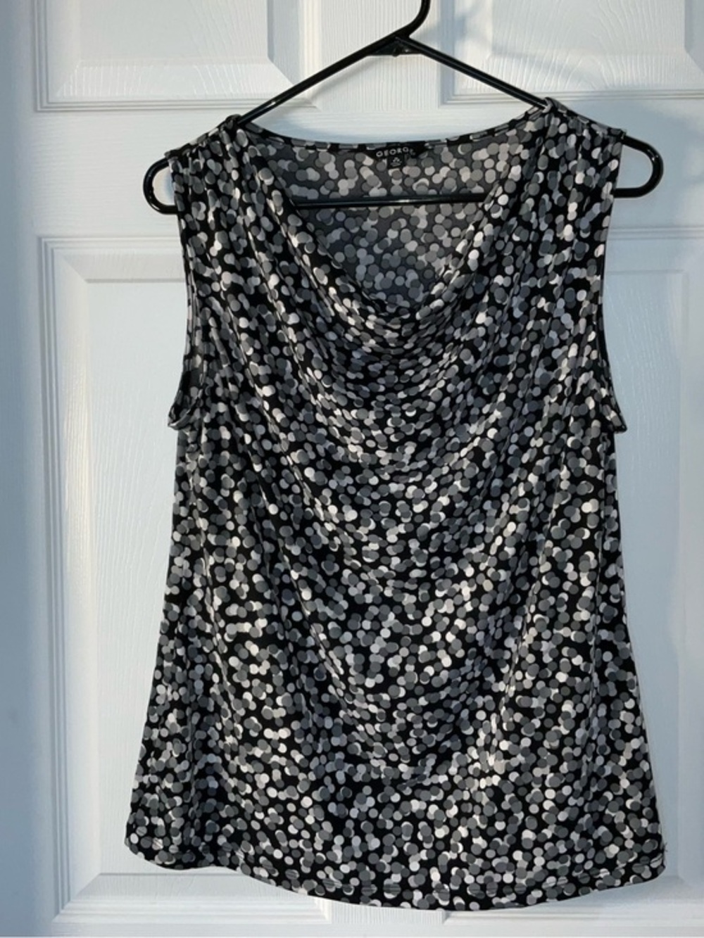 George Black and White Cowl Neck Camisole
